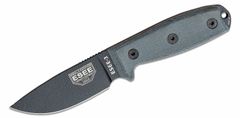 ESEE ESEE-3PM-MB-B univerzální pevný nůž 9,8cm, černá, šedá, Micarta, plastové pouzdro černé