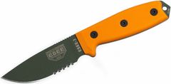 ESEE ESEE-3S-OD Serrated univerzální nůž 9,8 cm, zelená, oranžová, G10, připínací plastové pouzdro černá