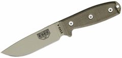 ESEE ESEE-4P-DT univerzální nůž 11,4 cm, pískově hnědá, Micarta, připínací zelené plastové pouzdro