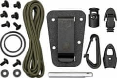 ESEE IZULA-DE-KIT Dark Earth nůž na krk 7,3 cm, uhlíková ocel, hnědá, pouzdro, sada na přežití