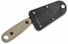 ESEE IZULA-II-B-BO pevný nůž 7,3 cm, černá, hnědá, Micarta, černé plastové pouzdro, připnutí