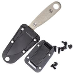 ESEE IZULA-II-DT nůž na krk 7,3 cm, pouštní hnědá, Micarta, černé plastové pouzdro