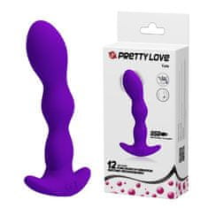 PRETTY LOVE Anální Kolík Plug Silikonový Vibrační 12Režim 14Cm