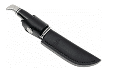 Buck BU-0102BKS 102 Woodsman pevný lovecký nůž 10,2 cm, černá, fenol, kožené pouzdro