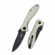 KUBEY KU314D Ruckus Ivory Black kapesní nůž 8,4 cm, černá, krémová, G10, spona