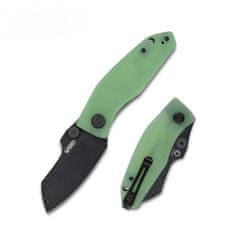 KUBEY KU337C Monsterdog kapesní nůž 7,5 cm, Darkwash, zelená Jade, G10, spona