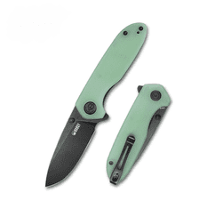 KUBEY KU342B Belus Jade kapesní nůž 7,5 cm, černá, světle zelená, G10, spona