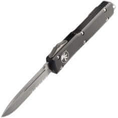 Microtech 121-11 Ultratech Partial Serrated automatický nůž 8,6 cm, Stonewash, černá, hliník 