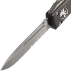 Microtech 121-11 Ultratech Partial Serrated automatický nůž 8,6 cm, Stonewash, černá, hliník 