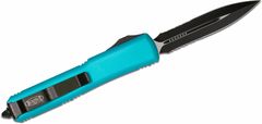 Microtech 122-2TQ Ultratech Turquoise Partial Serrated automatický nůž 8,8cm, černá, tyrkys, hliník