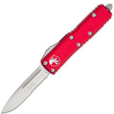 Microtech 231-11RD UTX-85 Partial Serrated Red automatický nůž 7,6 cm, Stonewash, červená, hliník