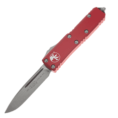 Microtech 231-10RD UTX-85 Standard Red automatický nůž 7,6 cm, Stonewash, červená, hliník