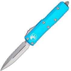 Microtech 232-12TQ UTX-85 Serrated Turquoise automatický nůž 7,6 cm, Stonewash, tyrkysová, hliník 