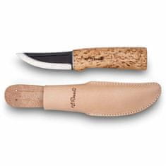 Roselli R100P Hunting Knife Carbon lovecký nůž 10 cm, dřevo břízy, kožené pouzdro, brusný kámen, box