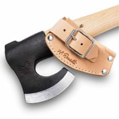 Roselli R850 Axe Long Handle Kempová sekera 9 cm, dřevo břízy, kožené pouzdro