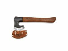 Roselli R860D Axe Short Handle Red Elm Kempová sekera 9 cm, dřevo jilm, kožené pouzdro