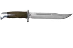 Buck BU-0102GRS1 Woodsman Pro lovecký nůž 10,2 cm, zelená, Micarta, hliník, kožené pouzdro