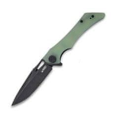 KUBEY KB245G Raven Jade kapesní nůž 9 cm, černá Dark Stonewash, nefritová, G10