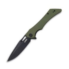 KUBEY KB245I Raven Green kapesní nůž 9 cm, černá, zelená, G10, spona