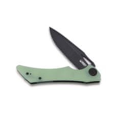 KUBEY KB245G Raven Jade kapesní nůž 9 cm, černá Dark Stonewash, nefritová, G10