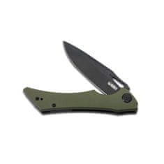 KUBEY KB245I Raven Green kapesní nůž 9 cm, černá, zelená, G10, spona