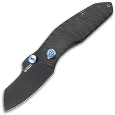 KUBEY KB285E Monsterdog Titanium Blackwash, kapesní nůž 7,5 cm, titan, vzor Tiger Stripes