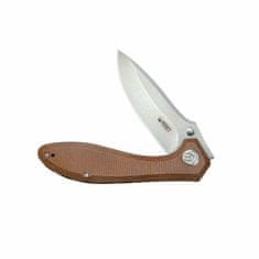 KUBEY KU314M Ruckus Tan kapesní nůž 8,4 cm, hnědá, Micarta, spona