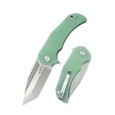 KUBEY KU318D Bravo One Tanto kapesní outdoorový nůž 8,6 cm, nefritová Jade, G10