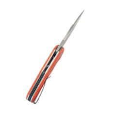 KUBEY KU319B Bravo One Drop Point kapesní outdoorový nůž 8,6 cm, oranžová, G10