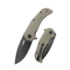 KUBEY KU319D Bravo One Drop Point kapesní outdoorový nůž 8,6 cm, Blackwash, hnědá Tan, G10