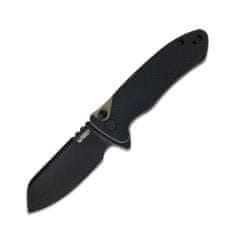 KUBEY KU336F Creyon Small Black Tan kapesní nůž 7,3 cm, Blackwash, černo-hnědá, G10, spona