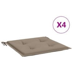 Vidaxl Podušky na zahradní židli 4 ks taupe 50x50x3 cm látka oxford