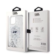 Karl Lagerfeld  Liquid Glitter Choupette Head Magsafe Zadní Kryt pro iPhone 15 Transparent