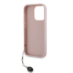 Karl Lagerfeld  PU Saffiano Rhinestone Charm Zadní Kryt pro iPhone 15 Pro Pink