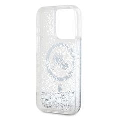 Karl Lagerfeld  Liquid Glitter Karl and Choupette Heads MagSafe Zadní Kryt pro iPhone 15 Pro Transparent