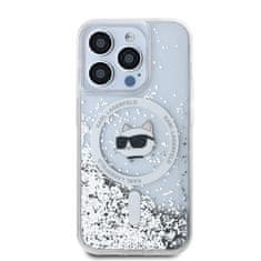 Karl Lagerfeld  Liquid Glitter Choupette Head MagSafe Zadní Kryt pro iPhone 15 Pro Max Transparent