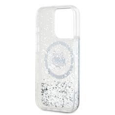 Karl Lagerfeld  Liquid Glitter Choupette Head MagSafe Zadní Kryt pro iPhone 15 Pro Max Transparent