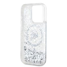 Karl Lagerfeld  Liquid Glitter Karl Head MagSafe Zadní Kryt pro iPhone 15 Pro Transparent