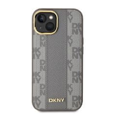 DKNY Zadní Kryt PU Leather Checkered Pattern Magsafe na iPhone 15 Beige