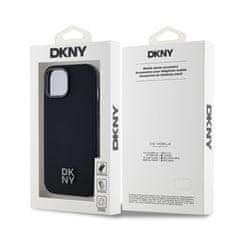 DKNY Zadní Kryt PU Leather Stack Logo Magsafe pro iPhone 14 Black