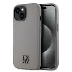 DKNY Zadní Kryt PU Leather Stack Logo Magsafe pro iPhone 15 Grey