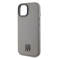 DKNY Zadní Kryt PU Leather Stack Logo Magsafe pro iPhone 15 Grey