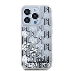 Karl Lagerfeld  Liquid Glitter Monogram Gradient Zadní Kryt pro iPhone 15 Pro White