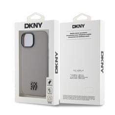 DKNY Zadní Kryt PU Leather Stack Logo Magsafe pro iPhone 15 Grey