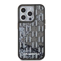 Karl Lagerfeld  Liquid Glitter Monogram Gradient Zadní Kryt pro iPhone 15 Pro Black