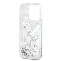 Karl Lagerfeld  Liquid Glitter Monogram Gradient Zadní Kryt pro iPhone 15 Pro White