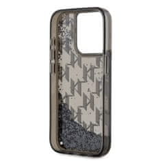 Karl Lagerfeld  Liquid Glitter Monogram Gradient Zadní Kryt pro iPhone 15 Pro Max Black