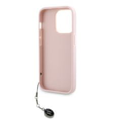 Karl Lagerfeld  PU Saffiano Rhinestone Charm Zadní Kryt pro iPhone 14 Pro Pink