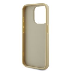 Karl Lagerfeld  Wrinkled PU Signature Logo Zadní Kryt pro iPhone 15 Pro Gold