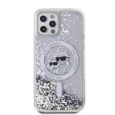 Karl Lagerfeld  Liquid Glitter Karl and Choupette Heads MagSafe Zadní Kryt pro iPhone 12/12 Pro Transparent